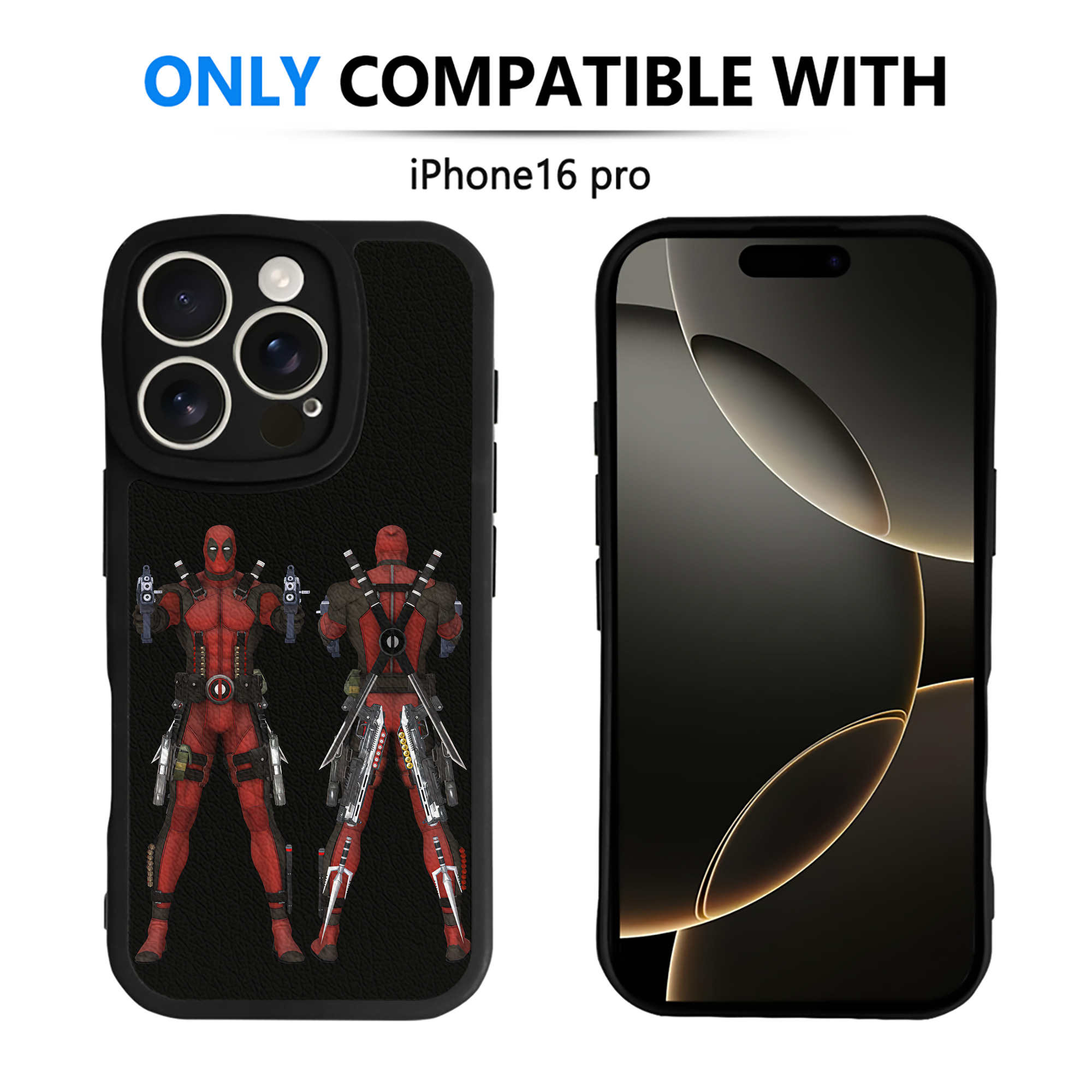 （画像用） Deadpool デッドプール 【iPhone 16シリーズ対応】シリコンスマホケース（レザー調） 材質：シリコン
